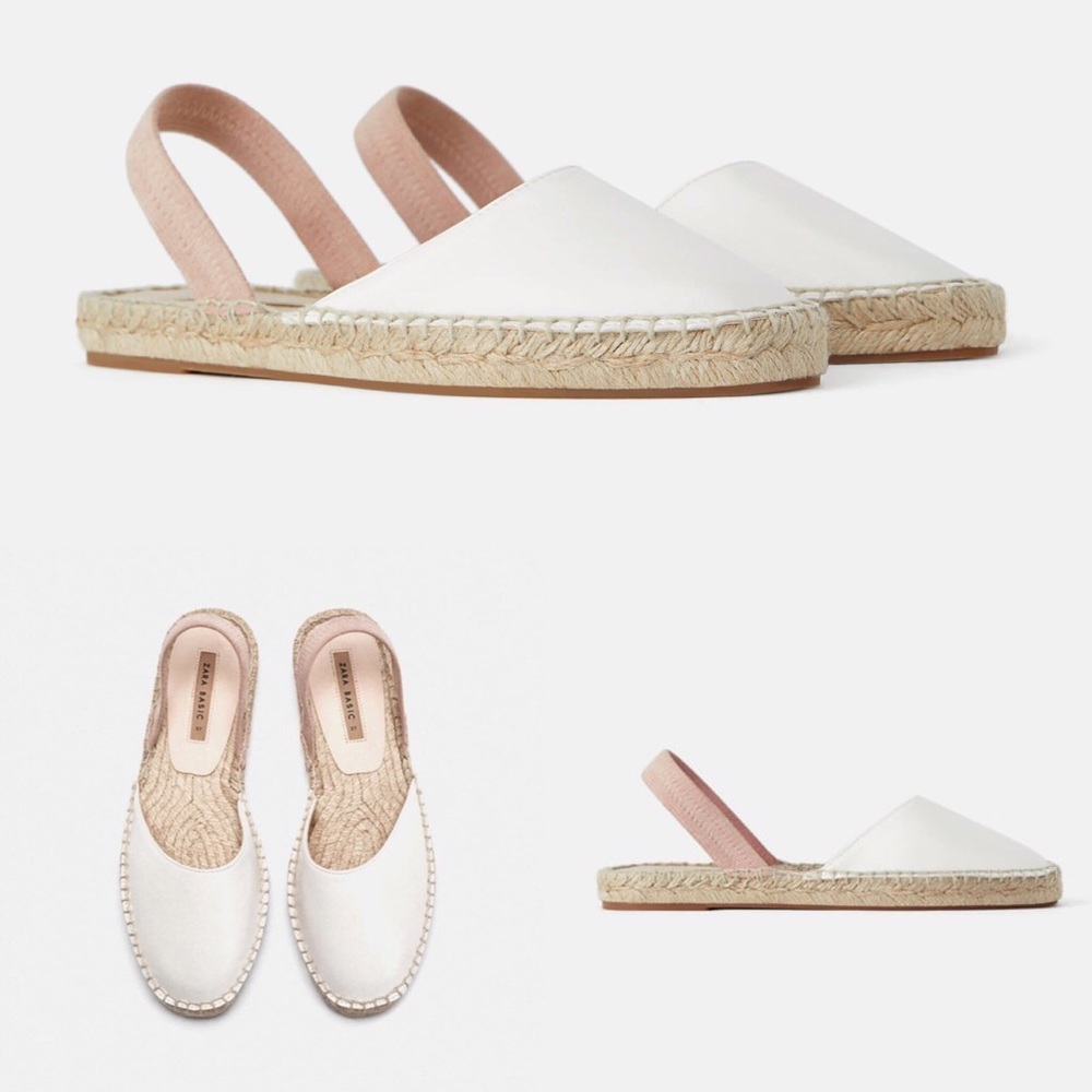 NEW Zara White Slingback Espadrilles